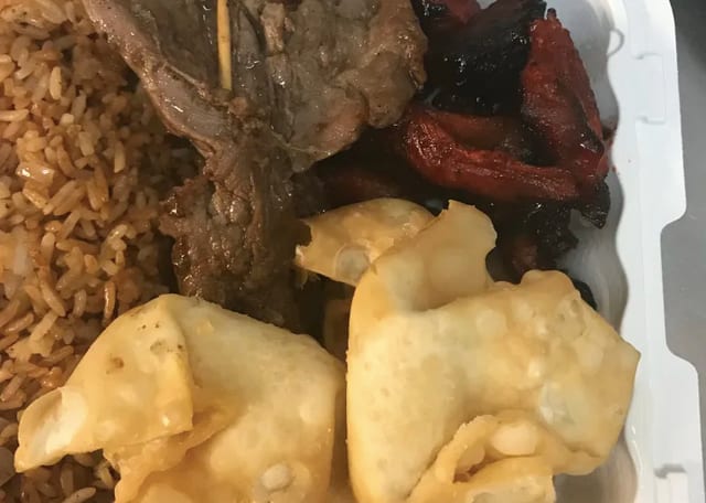 C3. Crab Rangoon, Boneless Ribs & Beef Teriyaki.