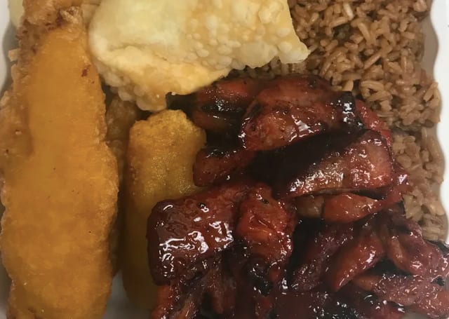 C2. Crab Rangoon, Chicken Finger & Boneless Ribs.
